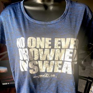 “No One Ever Drowned in Sweat” Breathable Workout Shirt M